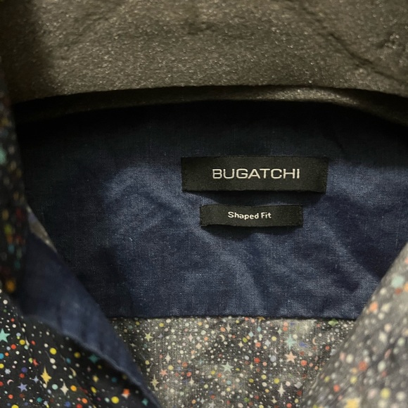 Bugatchi Shaped Fit Galaxy and Stars Long Sleeve Button Down - Picture 2 of 5